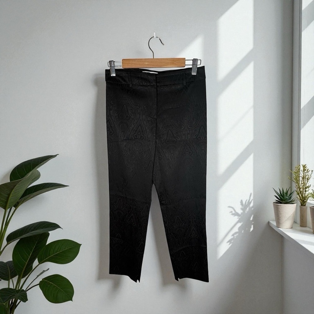 Trina Turk Elegant Black Textured Trousers Size‎ 2 A151